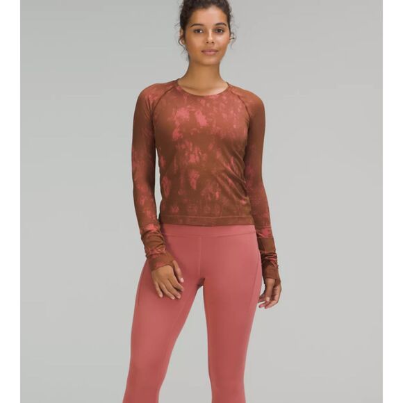Lululemon Swiftly Tech Long Sleeve Shirt 2.0 Race Length Shadow Bloom Roasted 8 - Picture 1 of 9